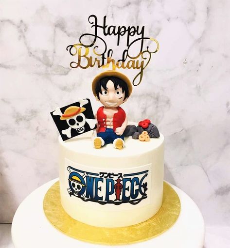 Luffy Cake, Cookie Tart, One Piece Birthdays, Customised Cakes, Baked Cakes, Anime Cake, Lion King Cakes, Mini Cakes Birthday, Cartoon Cake