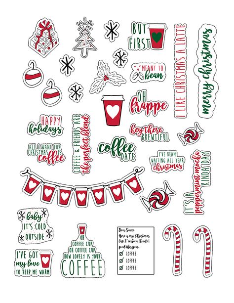 How to Create a Coffee Bar with Starbucks® - Free Printables Included Coffee Banner, Free Planner Inserts, Coffee Christmas, Free Printable Planner Stickers, Free Planner Stickers, Christmas Planner, Holiday Coffee, Coffee Gift, Planner Printables Free