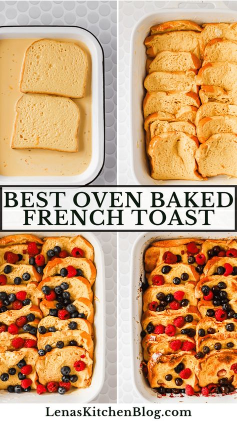 French Toast Oven Bake, Bakes French Toast, Easy Baked French Toast Casserole, Healthy Oven Breakfast, Baked French Toast Healthy, Quick French Toast Bake, Bake French Toast In Oven, Easy French Toast Recipe Casseroles, Oven Baked French Toast Easy