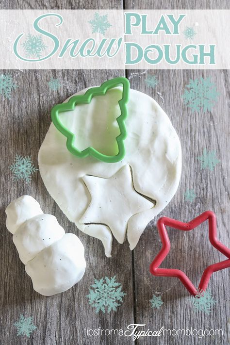 This fun 2 ingredient play dough is a fun recipe to make together and when you are done stirring and sprinkling glitter you can have hours of creative play together. Play Snow Recipe, Snow Dough, Homemade Snow, Snow Recipe, Scented Play Dough, Snow Play, Sensory Dough, Winter Scents, Playdough Recipe