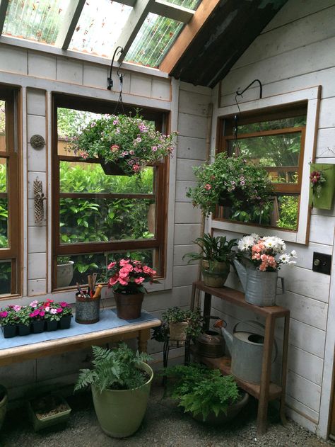 This gorgeous gardening shed: | 19 Gorgeous "She Sheds" That You'll Want To Retreat To ASAP Rustic She Shed, Garden Shed Interiors, Shed Blueprints, Shed Building, Shed Interior, Shed Sizes, Cheap Sheds, Large Sheds, Shed Building Plans