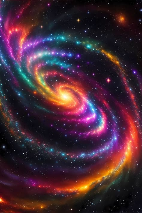 Colorful spiral galaxy Really Cool Backgrounds, Rainbow Wallpaper Backgrounds, Galaxy Artwork, Cool Galaxy Wallpapers, Galaxies Wallpaper, Space Artwork, Galaxy Background, Spiral Galaxy, Trippy Wallpaper