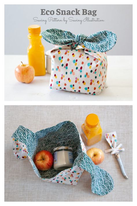 Fabric Knot Eco Snack Bag Free Sewing Pattern | Fabric Art DIY Bag Free Sewing Pattern, Fabric Art Diy, Sew Tutorials, Sewing Tutorials Bags, Easter Bunny Treats, Japanese Knot Bag, Bunny Treats, Fabric Sewing Patterns, Free Sewing Pattern