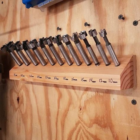 Forstner Bit Holder, Dt Coursework, Forstner Bit, Drill Bit Holder, Linear Motion, Wood Drill Bits, French Cleat, Diy Workshop, Garage Tools