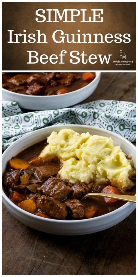 Irish Guinness Beef Stew, Traditional Irish Beef Stew, Simple Party Food, Irish Stew Recipe, Food Crockpot, Irish Dinner, Keto Air Fryer Recipes, Simple Crockpot, Irish Recipes Authentic