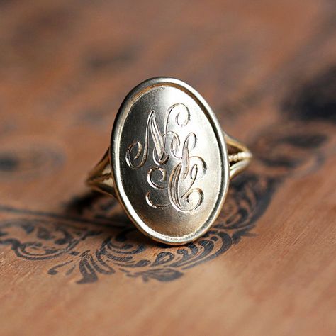 14k gold monogram ring, gold initial ring, personalized monogram ring, engraved name ring, personalized gift, nyc ring, ready to ship sz 8 Monogram Ring Gold, Silver Initial Ring, Gold Initial Ring, Silver Monogram, Engraved Ring, Monogram Ring, Signet Rings, Gold Monogram, Initial Ring