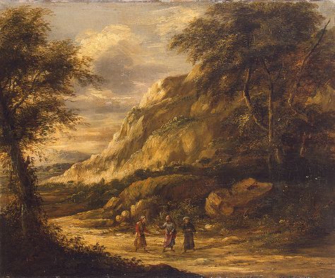 Where are you on the Road to Emmaus? [Roghman Roelant landscape, "Christ on the Road to Emmaus,"  1650-1660] The Road To Emmaus, Art Above Couch, Bible Reflection, Road To Emmaus, Bible Story Crafts, Gospel Of Luke, Jesus Christ Painting, Life Of Christ, Professional Painters