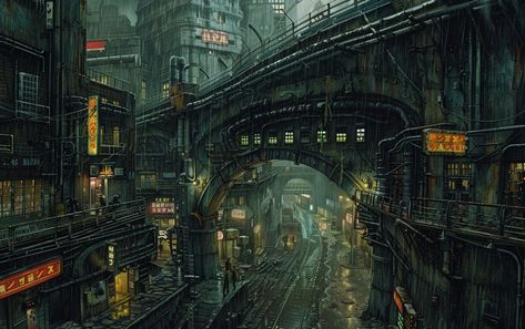 Cyberpunk City Map, City Concept Art, Mutant Chronicles, Scifi Building, Call Of Cthulhu Rpg, Sci Fi City, Neo Tokyo, Cyberpunk City, Scene Art