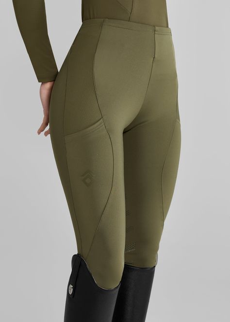 Futuristic Activewear, Horse Riding Leggings, Leggings Pocket, Green Core, Waistband Design, Diamond Core, Sports Fabric, Sport Clothes, Sports Clothes