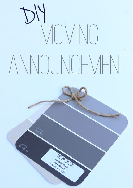 Use paint swatches to make a FREE new home announcement. We love an easy DIY craft project. New Home Announcements, New Home Announcement, Home Announcement, Diy Moving, Paint Sample Cards, New Address Announcement, New House Announcement, Diy Playbook, Moving Announcement