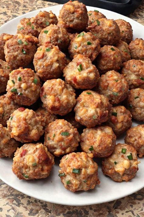 Rotel Cream Cheese Sausage Balls Recipe

Ingredients

- 1 pound ground sausage
- 8 ounces cream cheese, softened
- 1 can (10 ounces) Rotel diced tomatoes and green chilies, drained
- 2 cups shredded cheddar cheese
- 2 cups biscuit mix

Full Cooking Instructions on... Rogelio Cream Cheese Sausage Balls, Rigel Cream Cheese Sausage Balls, Cheddar Biscuit Sausage Balls, Title Cream Cheese Sausage Balls, Cooked Ground Sausage Recipes, Rotel And Sausage Cream Cheese Crescents, Rotel Dip With Cream Of Mushroom Soup, Royal Cream Cheese Sausage Balls, Cream Cheese Rotelle Sausage Balls