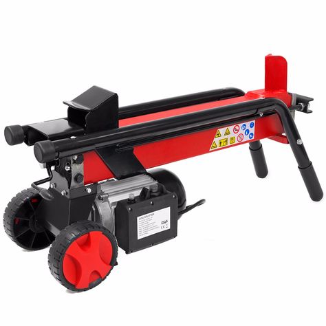 7 Ton Electrical Hydraulic Log Splitter Cutter 7" Mobile Wheels Red Hydraulic Log Splitter, Wood Mobile, Log Home Interiors, Log Splitter, Log Home Decorating, Craft Corner, Green Wood, Wood Burning Stove, Log Homes