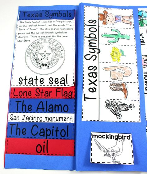 Texas History 4th Grade, Texas History Classroom, Texas Symbols, Preschool Social Studies, Activities For First Grade, Texas Theme, Patriotic Symbols, Planting For Kids, 4th Grade Social Studies