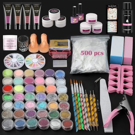 Acrylic Nail Kit for Beginners, Gel Polish Kit with UV Lamp Acrylic Nail Set with Glitter Acrylic Powder Complete Starter Kit Acrylic Nail Supplies Glitter Acrylic Powder, Acrylic Nail Supplies, Acrylic Nail Set, Acrylic Nail Kit, Glitter Acrylic, Nail Supplies, Glitter Acrylics, Skin Care Kit, Acrylic Nail Art