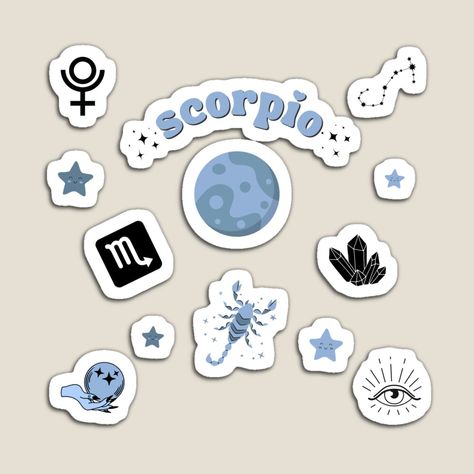 The Zodiac Signs: Scorpio Sticker Pack | Fall Accessories | Astrology, Horoscopes, Spirituality Zodiac Signs Stickers, Scorpio Stickers, Horoscope Stickers, Zodiac Sign Stickers, Astrology Stickers, Zodiac Stickers, Stickers Ideas, Zodiac Signs Scorpio, Astrology Horoscopes