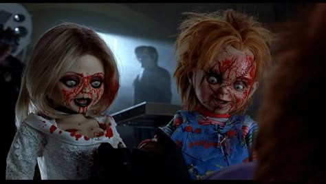 Chucky and Tiffany - The Bride Of Chucky Tiffany Bride Of Chucky Quotes, Chucky And His Bride, Chucky Pfp, Seed Of Chucky, Tiffany Bride Of Chucky, Chucky And Tiffany, Tiffany Bride, Chucky Movies, 9 Movie