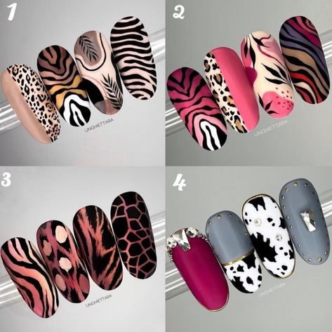 Halloween Inspired Nails, Bb Nails, Animal Print Nail Art, Rockabilly Nails, Summer Nail Art Designs, Print Nail Art, Quick Nail Art, Animal Print Nails Art, Unghie Nail Art