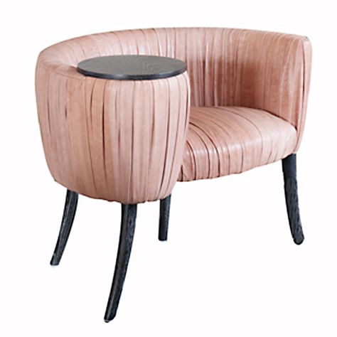 Souffle Cocktail Club Chair by Kelly Wearstler. Love the integrated table. Chair Lounge, Cocktail Chair, Console Design, Love Chair, Unique Chair, Pink Chair, Funky Furniture, Kelly Wearstler, Cool Chairs