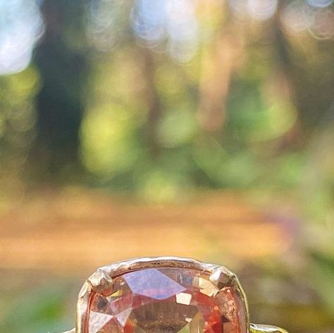 Moonspun Jewelry on Instagram: "Orange sapphire ring 💫🙌 14k yellow gold ✨ Orange sapphire is a stone of creativity, wisdom, and power. It attracts and enhances love, joy, pleasure, and togetherness. It’s warm and alluring, and looks amazing in all different lights. ✨ Handmade with love as part of the rainbow collection ✨I’d love to make one custom for you in different size or shaped gemstones✨" Orange Sapphire Ring, Orange Sapphire, Gold Orange, Handmade With Love, Orange Gold, The Rainbow, Sapphire Ring, With Love, Sapphire