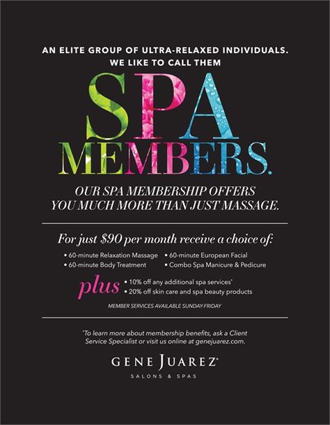 Data Stories: Gene Juarez Proves Membership has its Privileges - Salon Management Spa Membership Ideas, Membership Ideas, Med Spa Marketing, Spa Specials, Spa Marketing, Spa Menu, Leadership Inspiration, Massage Business, Spa Manicure