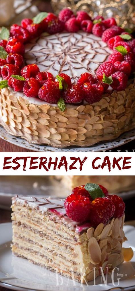 Custard Buttercream, Meringue Cake Recipe, Hazelnut Meringue, Hazelnut Recipes, Hungarian Cake, Hungarian Desserts, Almond Flour Cakes, French Dessert Recipes, Hazelnut Cake