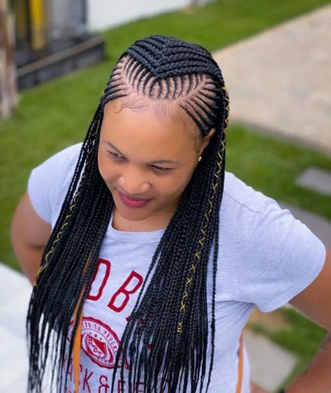 Clipkulture | Lovely Cornrows Braided Hairstyles Stitch Cornrows, Straight Back Hairstyles, Straight Up Hairstyles, Two Cornrow Braids, Different Braid Styles, Half Cornrows, Side Cornrows, Twist Cornrows, Scalp Braids