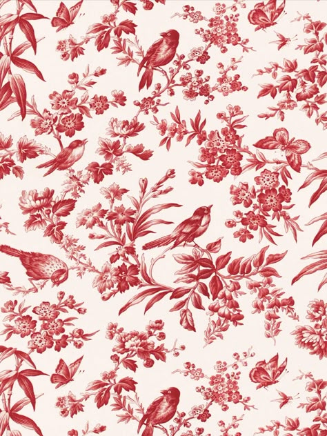 Red Pattern Wallpaper Aesthetic, Toile Phone Wallpaper, Red Pattern Aesthetic, Red Toile Wallpaper, Red And Cream Wallpaper, Red Pattern Wallpaper, Red Floral Background, Red Floral Wallpaper, Red And White Aesthetic