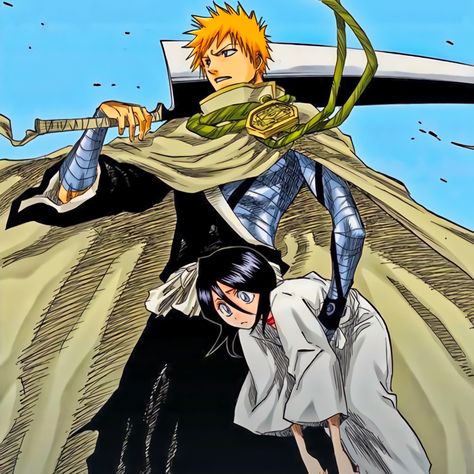 Ichigo Drawing, Bleach Bankai, Bleach Pfp, Bleach Ichigo And Rukia, Ichigo Kurosaki Wallpaper, Ichigo Manga, Ichigo X Rukia, Rukia Bleach, Ichigo Y Rukia