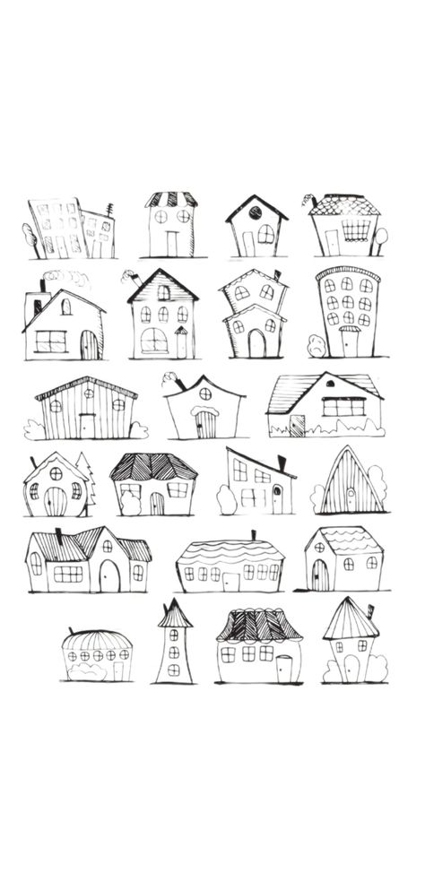 Doodle House, Doodle Art Letters, Art Haus, House Clipart, Art Sketches Doodles, Art Sketches Pencil, Drawing Wallpaper, House Illustration, Drawing For Beginners