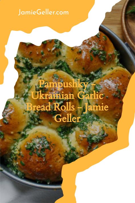 Pampushky are best served warm, either soon after coming out of the oven, or reheated just before serving. As you set the rolls on the table, make sure to announce that you are serving “pampushky.” Saying the word out loud is part of the joy of making these rolls. #vegan #bread #ukranian Pampushky Recipe, Shabbos Recipes, Sukkot Recipes, Shabbat Recipes, Garlic Rolls, Rosh Hashanah Recipes, Mixer Recipes, Garlic Uses, Raw Garlic