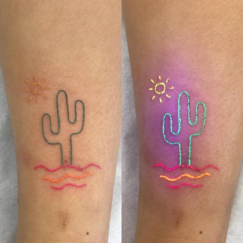 𐄚𖠶𖢚_tukoi_𖢚𖠶𐄚 on Instagram: “UV cactus” Glow Tattoo, Joker Tattoo Design, Neon Tattoo, Uv Tattoo, Glow Paint, Sick Tattoo, Healing Tattoo, Tattoo Stencil Outline, Tattoo Model