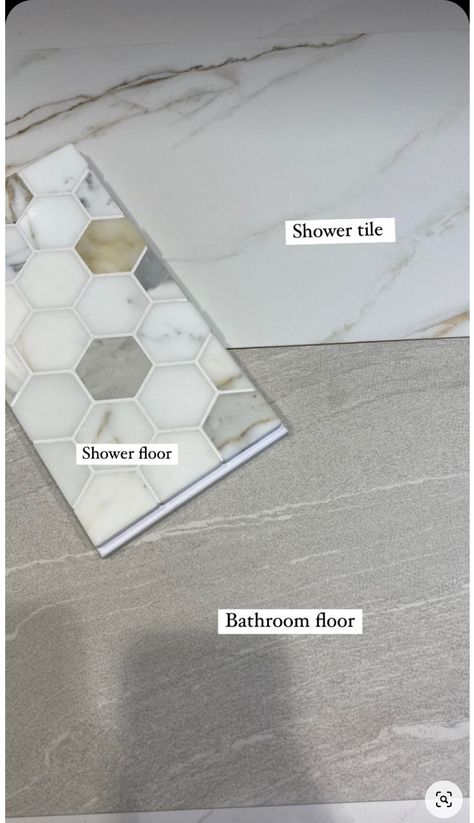 Master Bath Shower Floor Tile, Current Bathroom Tile Trends, Matching Tile Shower And Floor, Tile Shower Combinations, Bathroom Design Board Color Schemes, Transitional Bathroom Tile Ideas, Taupe Master Bath, Easy To Clean Bathroom Tile, Shower Wall And Floor Tile Combinations