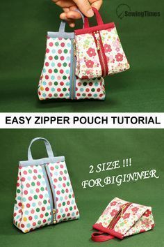 Small Pouches To Sew, Small Sewing Projects Patterns, Sewing Pouches And Bags, Zipper Bags To Sew, Small Bags To Sew, Small Pouch Sewing Pattern, Small Things To Sew, Simple Things To Sew, Zipper Projects