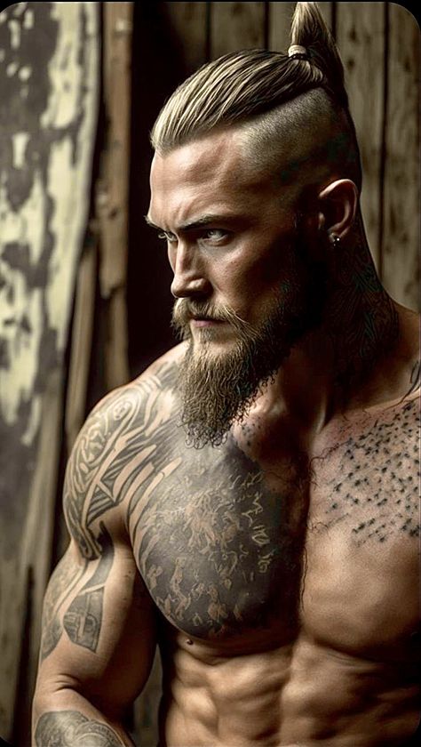 Vikings Outfit Male, Blonde Pirate Male, Viking Man Art, Viking Aesthetic Male, Viking Men Warriors, Warrior Aesthetic Men, Viking Hair Men, Viking Male, Viking Warrior Men