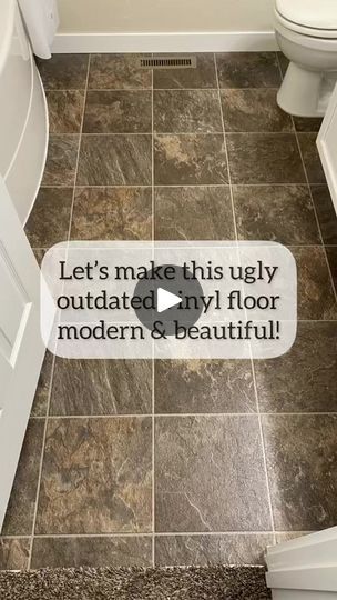 7.2K views · 168 reactions | Check out how we painted our very average vinyl floor and created a  hex “tile” floor at a fraction of the cost! Follow along How We Do for more DIY projects and tutorials! https://howwedo.net/paint-vinyl-floor/ | How We Do | KPH · Say So Painting Over Vinyl Flooring, Painting Linoleum Floors Bathroom, Paint Vinyl Floor, Painting Vinyl Floors, Painting Linoleum Floors, Hex Tile Floor, Painted Bathroom Floors, Paint Linoleum, Paint Floor