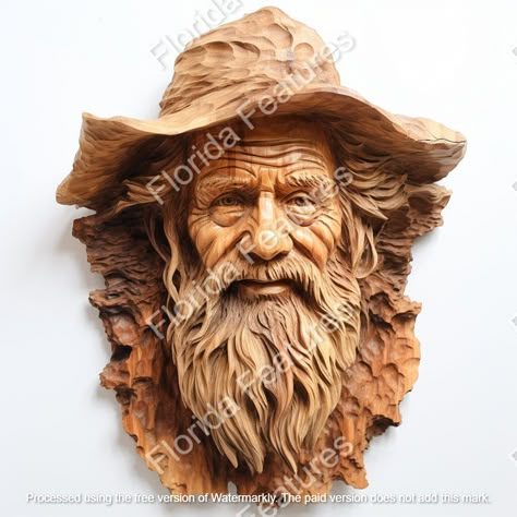 Wood Carved Faces, Sculpture Dremel, Hill Billy, Wood Carving Faces, Illusion 3d, Wood Spirit, Wood Carving Designs, Easy Wood, Wood Carving Patterns