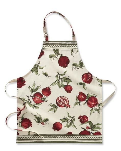 Williams Sonoma Pomegranate Apron Apron Aesthetic, Aesthetic Apron, Williams Sonoma Kitchen, Pomegranate Design, William Sonoma, Romantic Christmas, Kitchen Apron, Apron Designs, Kitchen Aprons