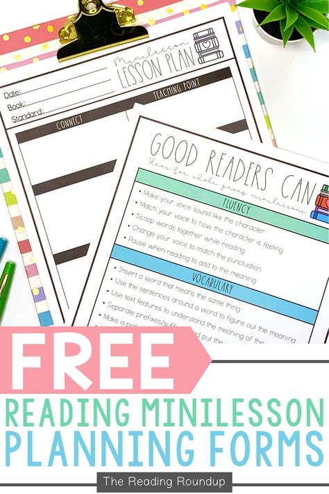 We all make mistakes, and I've made plenty of them over the years with my reading mini-lessons. But as a result, I've learned some great takeaways. And lucky for you, I'm sharing the 5 best reading mini-lesson tips I've learned so that you can avoid making the same mistakes as me! Elementary teachers will also find the FREE printable lesson plan templates valuable when planning your reading minilessons. #thereadingroundup #teacherfreebie #readingminilessons Guided Reading Lesson Plan Template Free, Guided Reading Lesson Plan Template, Lucy Calkins Reading, Reading Mini Lessons, Guided Reading Lesson Plans, Teaching Comprehension, Upper Elementary Reading, Fluency Activities, Guided Reading Lessons