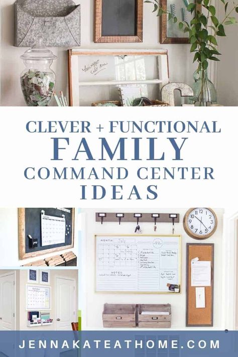 These clever and functional command center ideas will keep your home and family organized and firing on all cylinders at all times! Ikea Shoe Storage Cabinet, Family Command Center Ideas, Command Center Ideas, Home Command Center, Family Organization, I Heart Organizing, Family Command Center, Decorating 101, Farmhouse Decorating