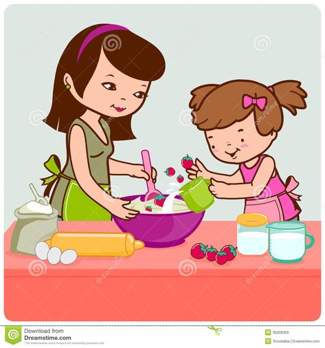 Madre E Hija Que Cocinan En La Cocina Imágenes de archivo libres ... Kitchen Cartoon, Mother Clipart, Character Education Lessons, Pretty Pregnant, Mom Pictures, 1m Followers, Pregnant Woman, Art Drawings For Kids, Mom Help