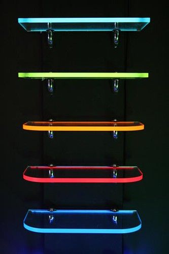 Edge Lit Light Tape Light Shelf | Light Tape UK Supplier of … | Flickr Paint Shelves, Shelf Light, Light Shelf, Acrylic Shelf, Regal Design, Shelf Lighting, Tape Lights, Led Decor, Gaming Room Setup