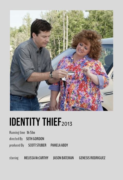 Minimalistic Polaroid Poster, Genesis Rodriguez, Amanda Peet, John Cho, Identity Thief, Jon Favreau, Jason Bateman, Summer Movie, Polaroid Poster