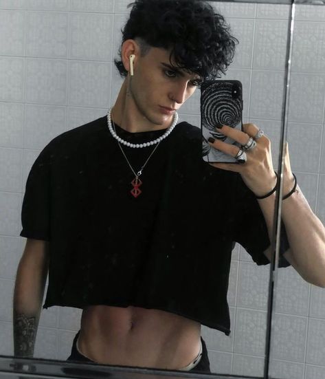 Boy Crop Top Aesthetic, Crop Top Outfits Men, Men Crop Top, Guy In Crop Top, Crop Top Men, Male Crop Top, Crop Top Aesthetic, Mens Crop Top, Half Shirts