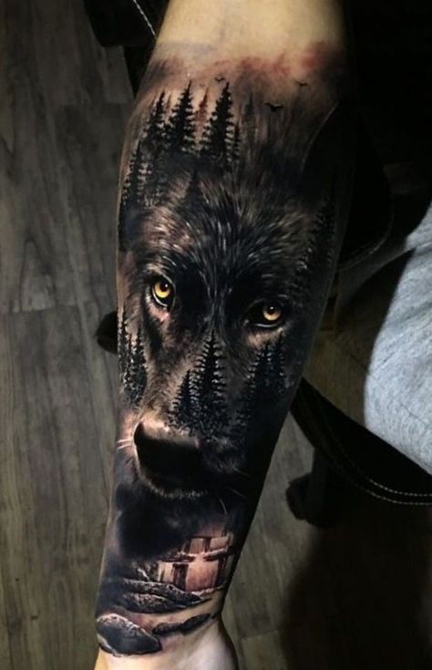 Kurt Tattoo, Wolf Tattoo Forearm, Natur Tattoo Arm, Rabe Tattoo, Wolf Tattoos Men, Animal Sleeve Tattoo, Nature Tattoo Sleeve, Wolf Tattoo Sleeve, Forarm Tattoos