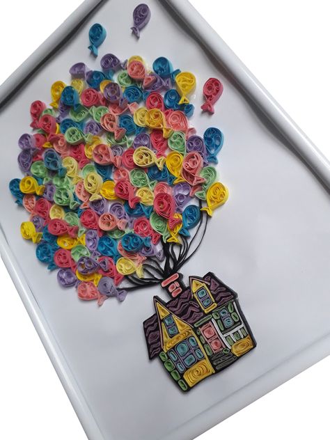 Quilling Up House, Disney Paper Quilling, Disney Quilling, Quilling Disney, Quilling Images, Dry Leaf Art, Quilling Inspiration, Diy Quilling Crafts, Deco Disney