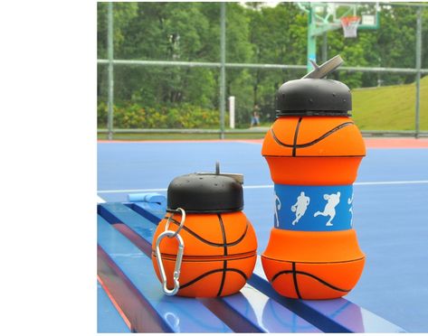 Basketball water bottle.. collapsible to be a basketball when not using. Basketball Water Bottles, Collapsible Water Bottle, Sports Water Bottle, Sports Water, A Basketball, Sport Water Bottle, Bpa Free, Water Bottle, Basketball