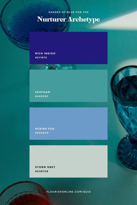 Blue Teal Color Palette, Indigo Branding, Shades Of Blue Color Palette, Midnight Cocktail, Indigo Color Palette, Color Palette With Blue, Brand Clarity, Shades Of Blue Color, Color Palette Branding