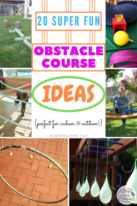 Fun and easy obstacle course ideas for kids! Let them blow off some steam inside or if the weather is nice, take these ideas outside! Obstacle Course Ideas For Kids, Obstacle Course Ideas, Backyard Obstacle Course, Kids Obstacle Course, Kid Games, Course Ideas, Obstacle Courses, The Floor Is Lava, Gross Motor Activities