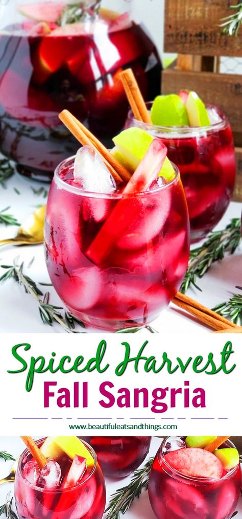 Fall Sangria Recipes Red, Sangria Recipes With Rum, Brandy Sangria, Thanksgiving Beverages, Harvest Sangria, Autumn Sangria, Summertime Sangria, Orange Sangria, Fall Sangria Recipes