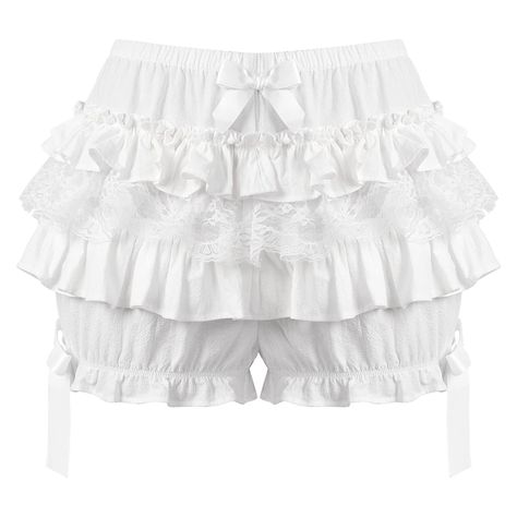 PRICES MAY VARY. Women's vintage victorian gothic ruffle pumpkin shorts bloomers shorts, pull on closure Elastic waist for comfy fit, layered ruffle trim design, stretchy ruffled leg openings with lace trim, loose fit Versatile vintage look, made of skin-friendly and lightweight fabric, soft, comfortable and breathable to wear Can be worn daily, can be used as pants, pajamas, leggings, or to match medieval/victorian/gothic/steampunk dresses, etc Please refer to our detailed size chart below befo Fancy Dress Ball, Steampunk Dress, Ruffle Bloomers, Lace Trim Shorts, Bloomers Shorts, Summer Lace, Ruffle Shorts, Women Lace, Vintage Looks